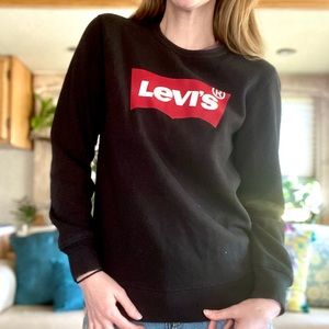 Black Levis Logo Crewneck Sweatshirt Womens Size XS